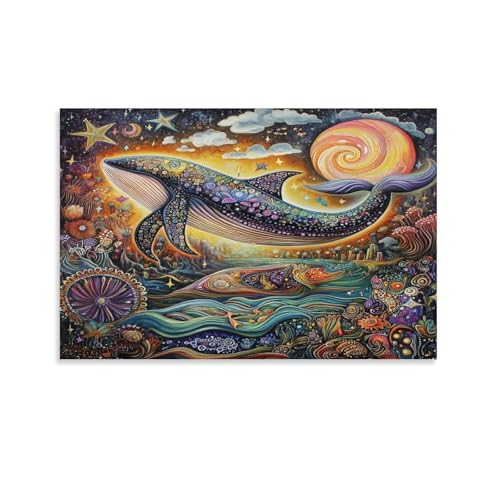 Impression giclée baleine décoration murale chambre à coucher