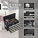 Yaciente 8-Drawer Rolling Tool Chest, High Capacity Removable Tool Storage Cabinet, Detachable Toolbox with Lock for Garage Warehouse and Tool Room (Black)