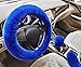 IBAIOU Chaud Hiver Doux Furry Fourrure Couvre Volant, Taille Universelle Fluffy Fuzzy Faux Laine Peluche Caches de Volant+Couvercle de Frein à Main+ Housse de Changement vitesse-3pcs/set (Blue)