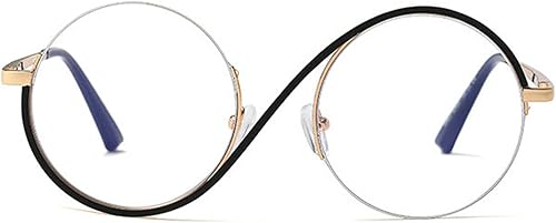Gafas de bloqueo de luz azul redondas únicas para mujeres y hombres, gafas retro con marco de metal para computadora, antifatiga ocular