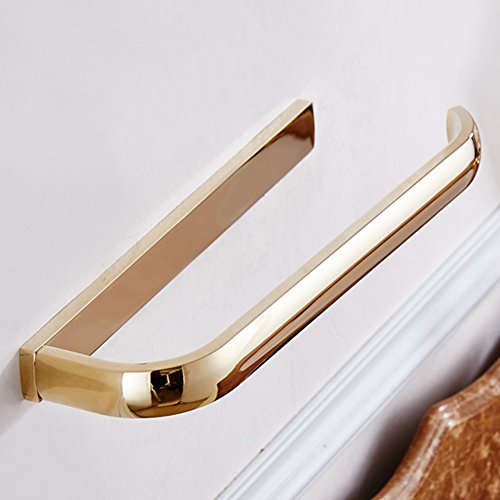 Leyden Gold Towel Ring Bathroom Polished Brass Hand Towel Holder Rack Wall Mounted Golden Bathroom Accessories Half Open Towel Rail - Thumbnail 7