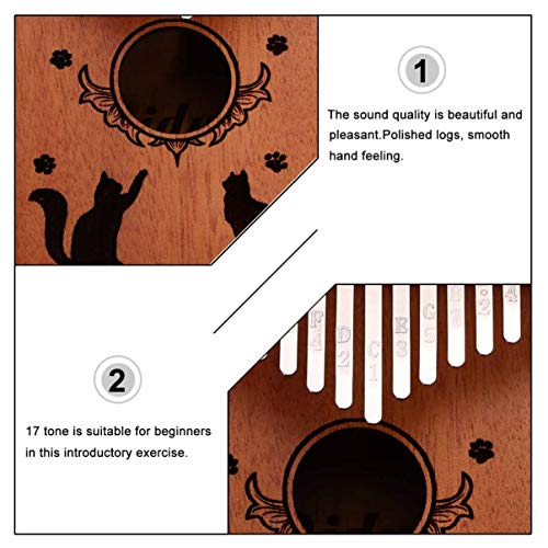 HEALLILY Kalimba Polegar Piano 17 Teclas Mbira Dedo Piano Instrumento Musical Portátil para Crianças