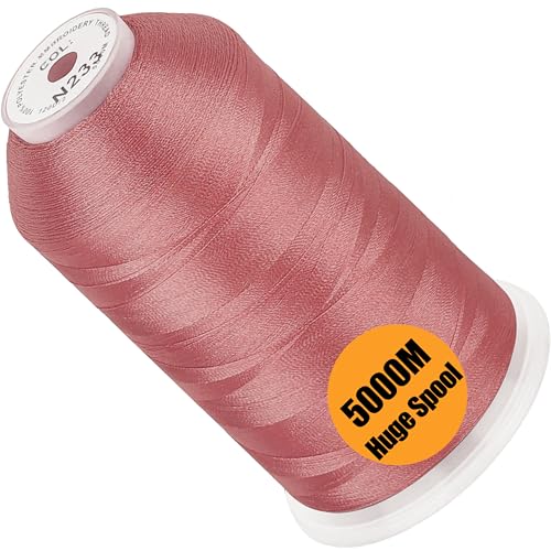 Image of New brothread - Single Huge Spool 5000M Each Polyester Embroidery Machine Thread 40WT for Commercial and Domestic Machines - Salmon Pink (Janome Color)