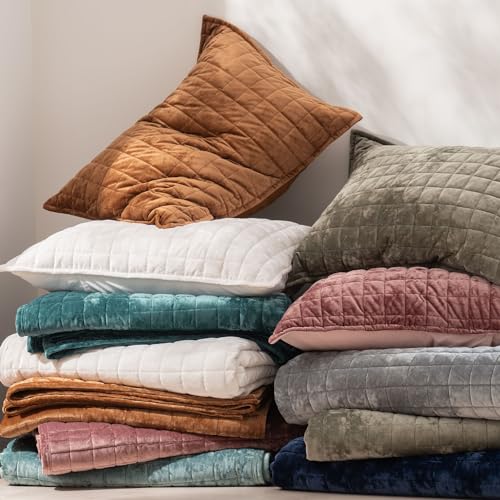 image for RECYCO Luxury Velvet Quilt Set Full Queen Size Bedding Sets, Ultra Sof