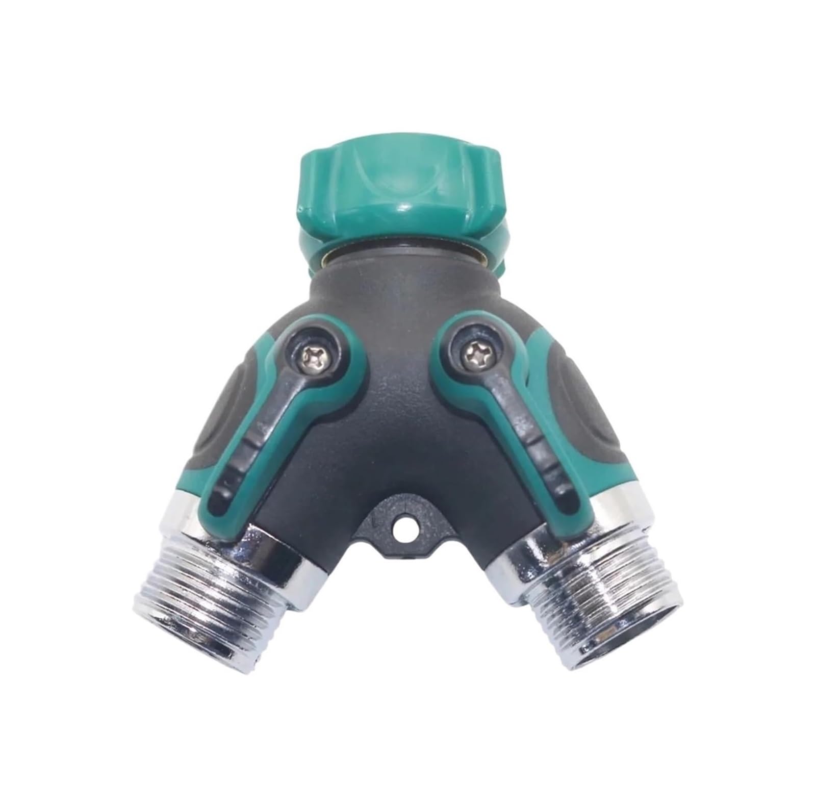 Evwgnpqrv Green Faucet Hose Splitter, Double Hose Connector, 2 Pcs 3/4 Inch For Lawn Irrigation