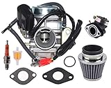 kart cross artisanal Ewillownm Compatible avec carburateur 150 cc pour moteurs GY6 4 temps 125 cc 150 cc ATV Go Karts Scooter cyclomoteur QMJ/QMI157 QMJ/QMI152 – Fiamètre d'admission collecteur 24 mm PD24J Carb