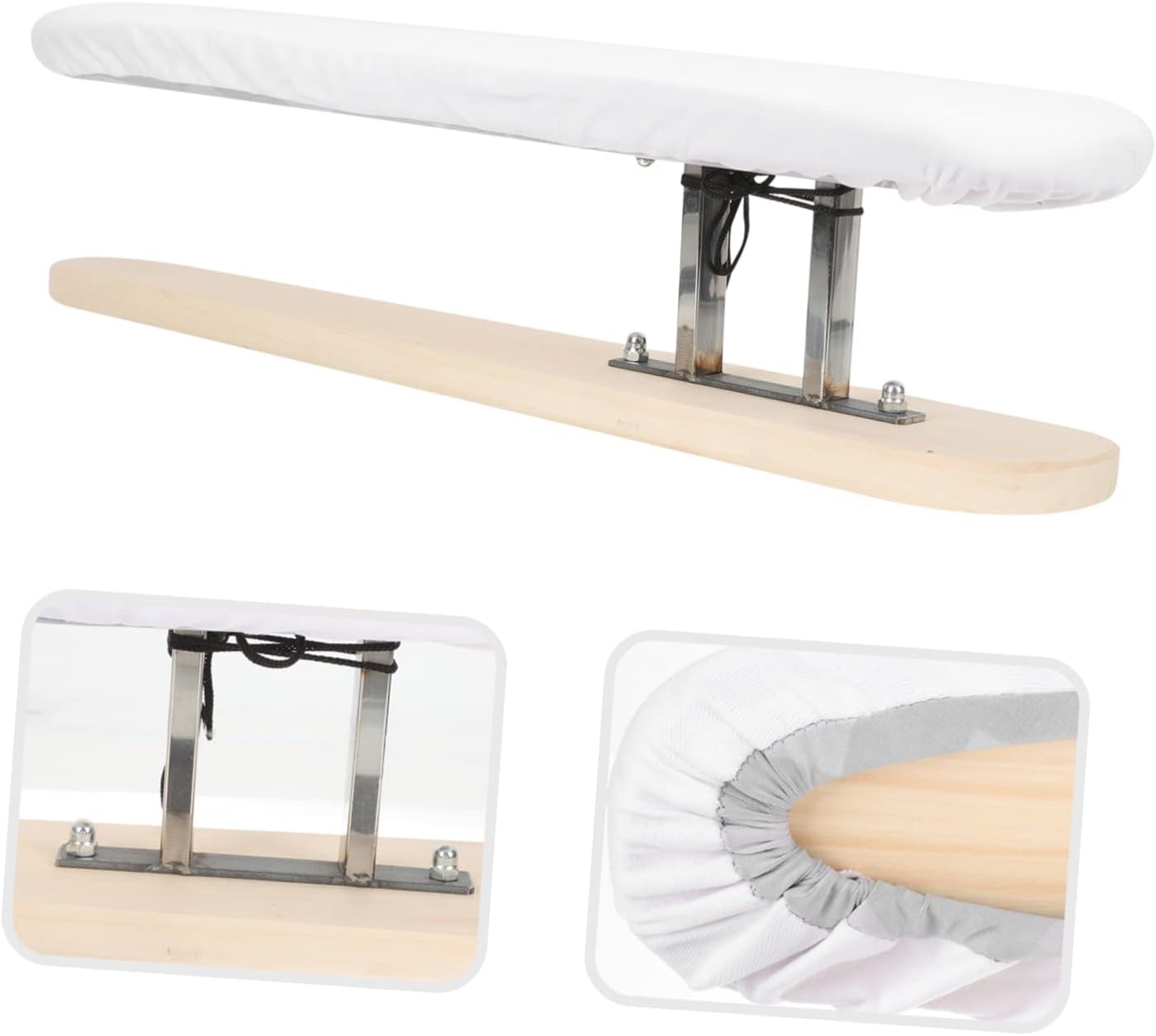 Zerodeko Compact Wooden Tabletop Ironing Board with Cloth Cover Sleeve Ironing Surface for Shirts and Clothes Portable Home Laundry Tool for Bedroom Dormitory Hotel Apartment Use