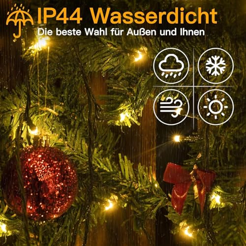 Ollny Lichterkette Außen 40m 400 LED Warmweiß mit Fernbedienung & Timer – Ansicht 4