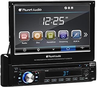 Planet Audio P9759B Single Din, Touchscreen, Bluetooth, DVD/CD/MP3/USB/SD AM/FM Car Stereo, 7 Inch Digital LCD Monitor, Detachable Front Panel, Wireless Remote