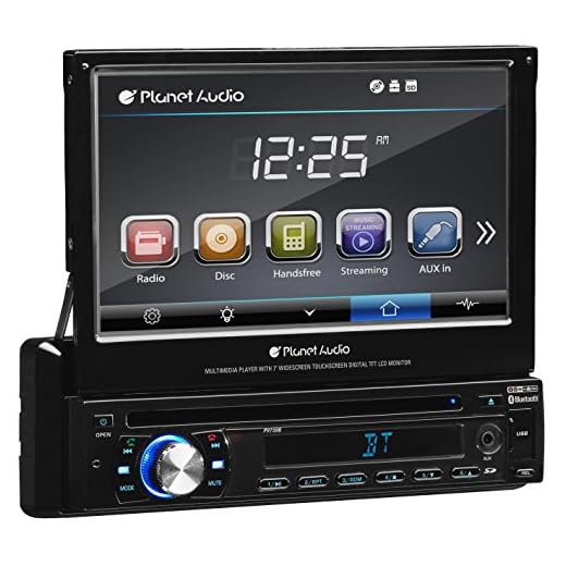 Planet Audio P9759B Single Din, Touchscreen, Bluetooth, DVD/CD/MP3/USB/SD AM/FM Car Stereo, 7 Inch Digital LCD Monitor, Detachable Front Panel, Wireless Remote