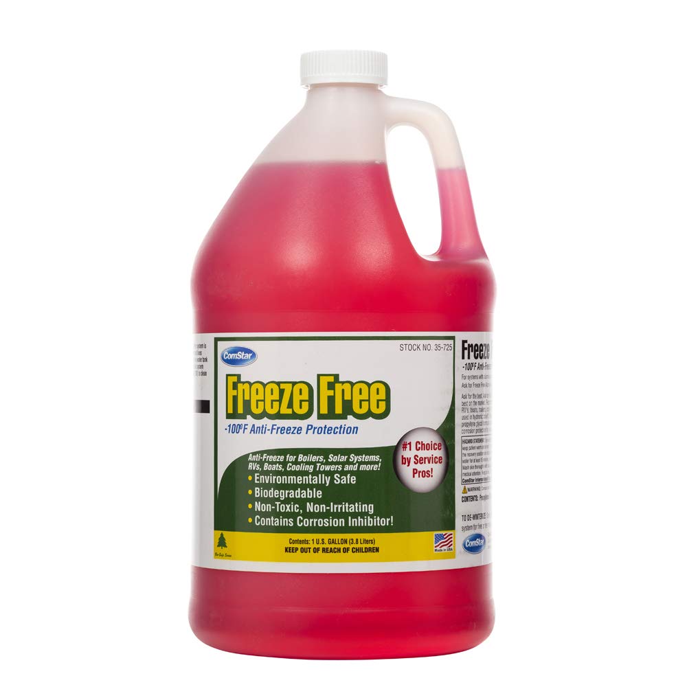 ComStar Freeze Free -100ºF, Aluminum Safe Boiler Anti-Freeze, Propylene Glycol Formula with Freeze Protection to -100º F Burst, Compatible with Aluminum Components, Made in USA, 1 Gallon (35-725)