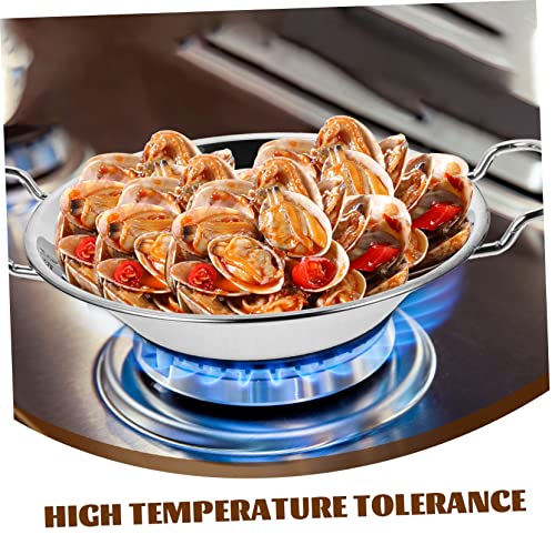 Wok de acero inoxidable con doble asa, horno redondo miniatura 5