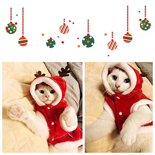 Hundekostüme Weihnachten Elchkostüm für Hunde und Katzen Pet Hoodies warme Hundemantel für Winter Frühling Weihnachten Hundebekleidung Rot, L