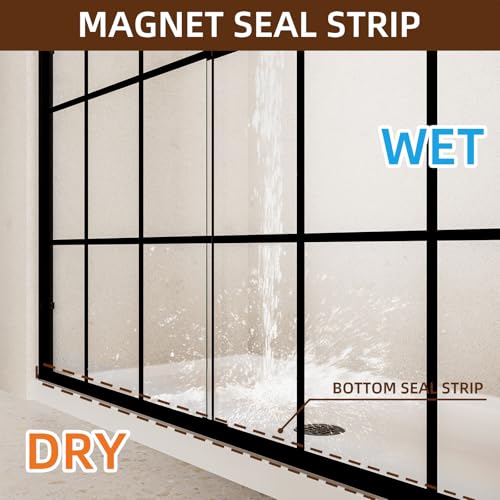 Image of Royal Guard Double Sliding Shower Door,56-60 inch W x 72 inch H,Grid Pattern