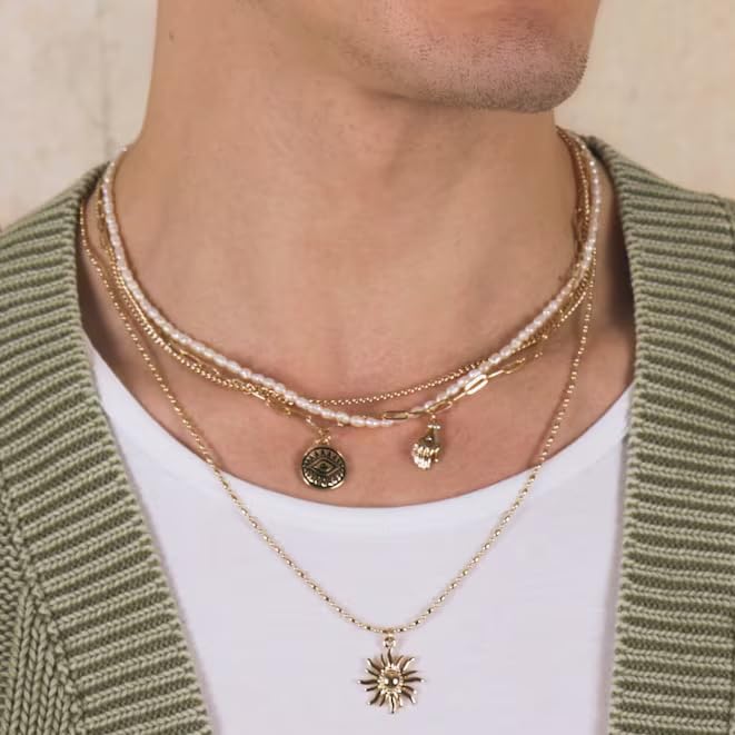 14K Gold Plated Freshwater Pearl Necklaces for Women Teens Dainty Small 4mm Adjustable Chain 16+2" Oval Rice Real Pearl Strand Necklace Pearl Accessories Jewelry Gifts4