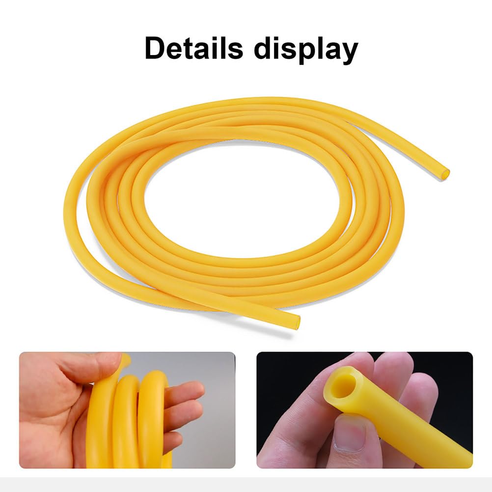 COYOUCO Tubos Caucho Látex Natural Alta Elasticidad, Manguera Flexible Amarilla 25Mm*29Mm para Experimentos Laboratorio, Bandas Tirachinas, Torniquetes Y Proyectos De Bricolaje,10m