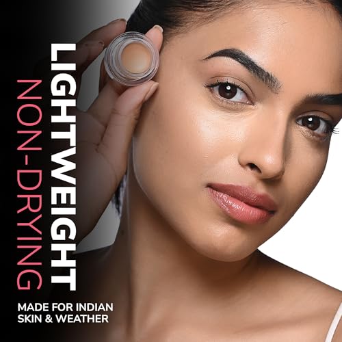 Image of Mila Beaute Conceal It Pot Concealerwith Brush | Enriched With SPF 15 and Vitamin E | Light Weight Concealer | Long Lasting Coverage | Natural Matte Finish | Covers All Skin Concerns | Easily Blendable Concealer For Face Makeup (Sun Beige)
