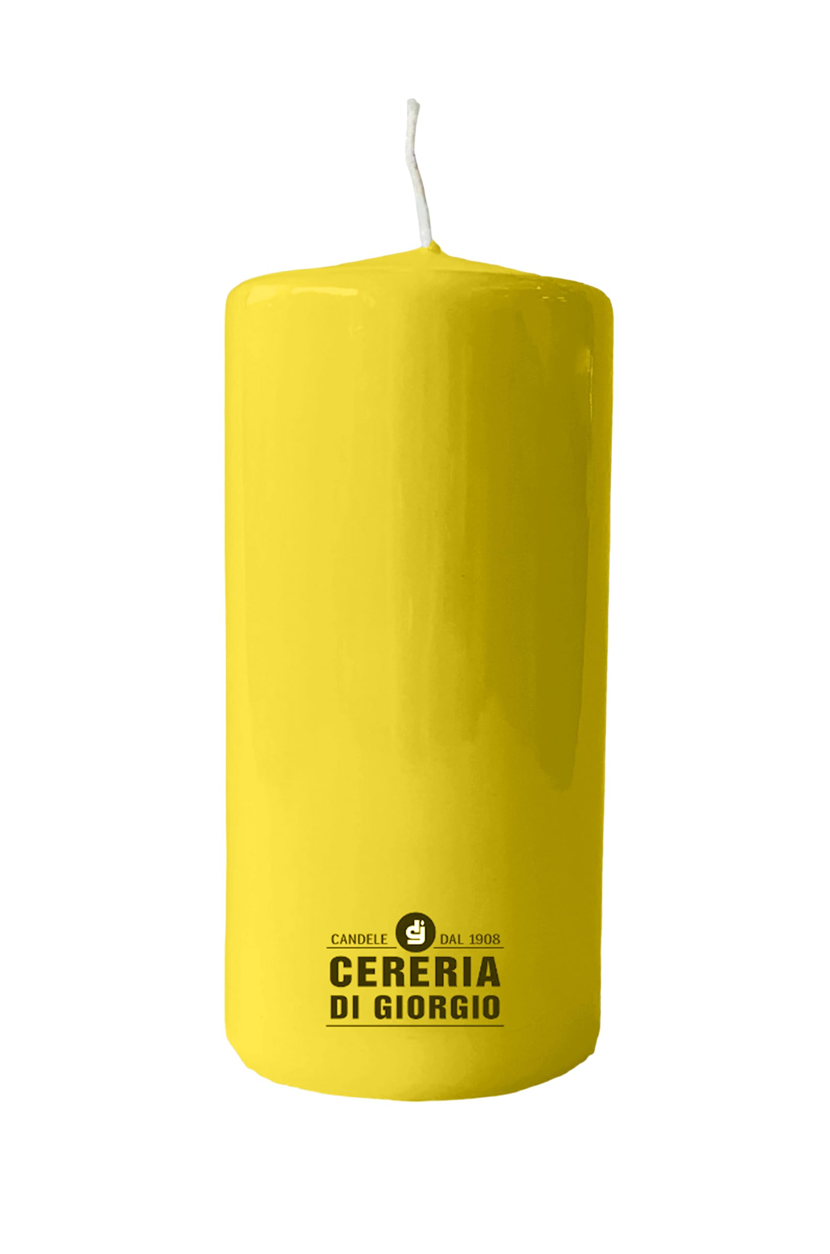 Candle Diameter 7 cm Height 15 cm - Yellow