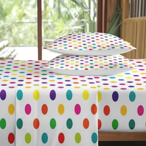 Pinbeam SSS1089558-FPBS-TA-JP 3 Pcs Fitted Sheet Set Twin Size With Deep Pocket, Polka Dot Kids Bedding Set thumb #4