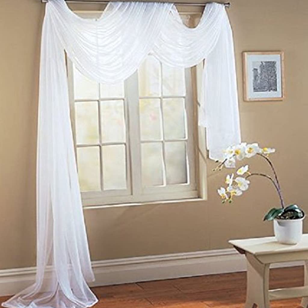 Cortina de cama con toldo transparente, elegante gasa para ventana, cortinas de arco de boda, cenefa de algodón, poliéster