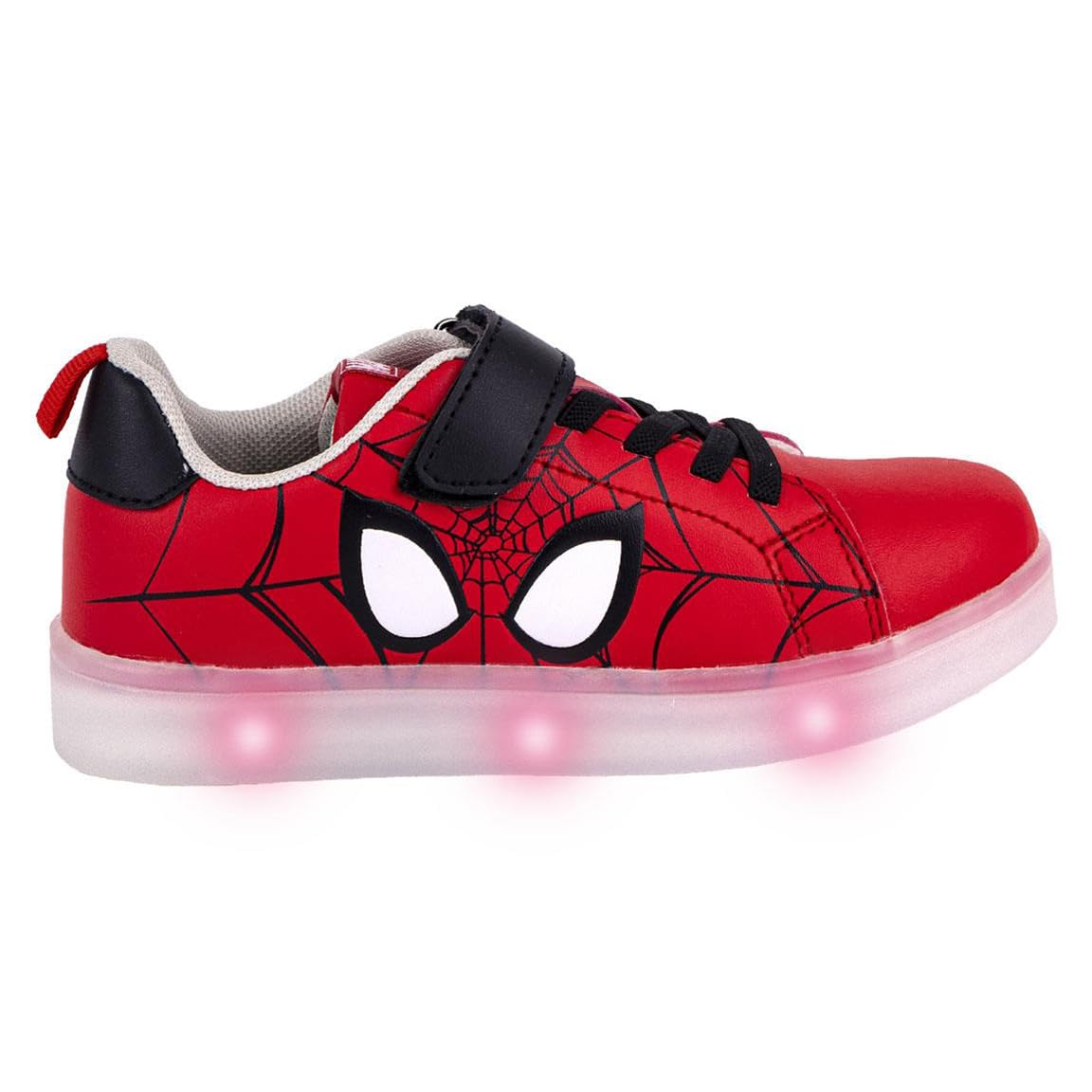 Marvel Spiderman - Bambino - Scarpe Sneakers Scarpe da Ginnastica con Luci LED - Prodotto Originale con Licenza Ufficiale [Sneakers Luci LED 6172 Rosso - 31]