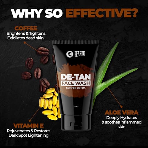 Image of Beardo Detan Combo For Men (Set of 2) | Detan Body Wash & Detan Face Wash with Powerful Coffee Extract for Tan Removal | Hydrates & Exfoliates Men's Skin for Oil Control