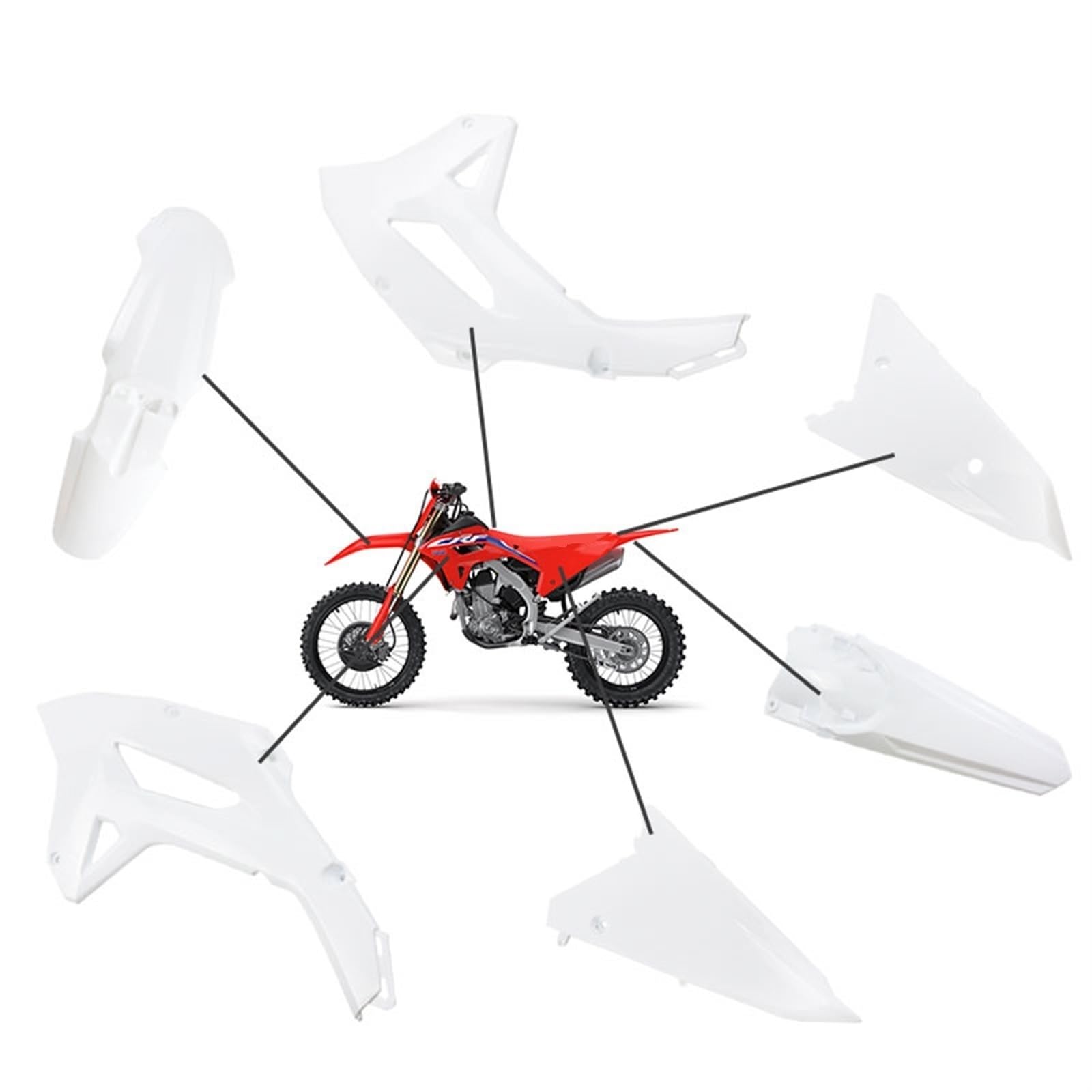 CRF450 przedni tylny błotnik panel boczny zestaw owiewki