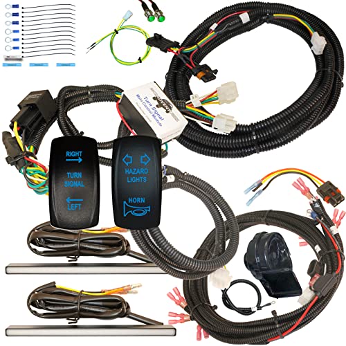 MCSADVENTURES Plug and Play Turn Signal Kit: Rocker, Horn/Hazard for for Polaris General - Forward Facing no-Drill LED Indicators