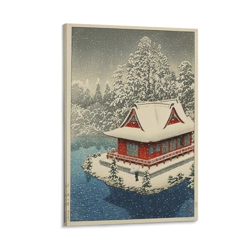 川瀬巴水 日本の浮世絵画家、版画ポスター (127) パネル キャンバス 壁アート ホームアートワーク すぐに掛けられます08x12inch(20x30cm)