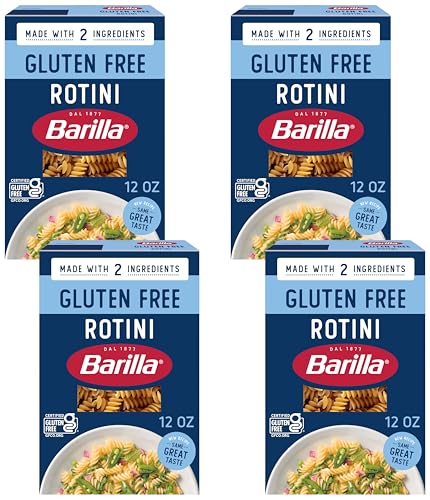 Image of BARILLA Gluten Free Rotini, 12 Ounce - Non-GMO Gluten Free Pasta Made with Blend of Corn & Rice - Vegan Pasta (Pack of 4)