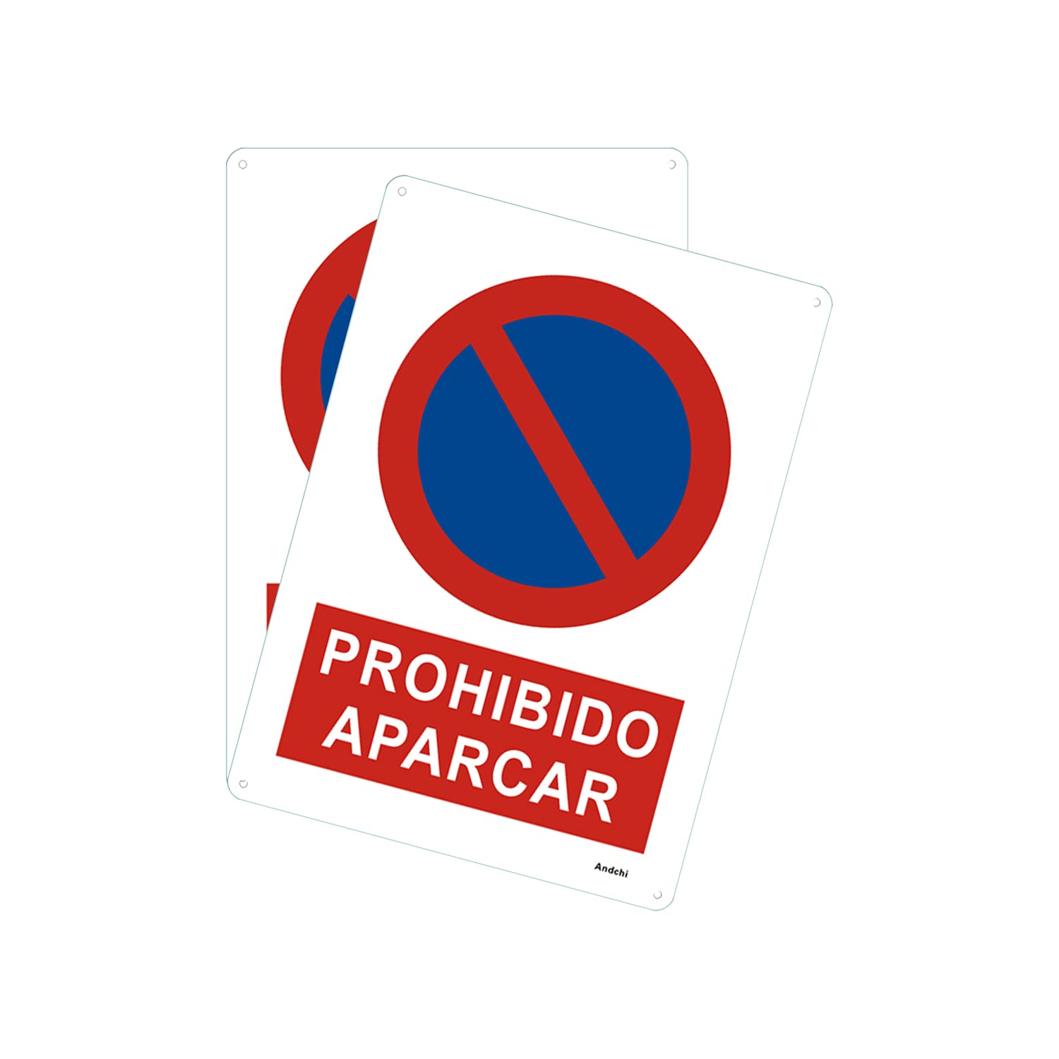2 Piezas Prohibido Aparcar, Letrero de Metal de Aluminio de 25 x 35 cm para Exteriores, a Prueba de Herrumbre, Sin Decoloración Señal de tráfico, señal de calle