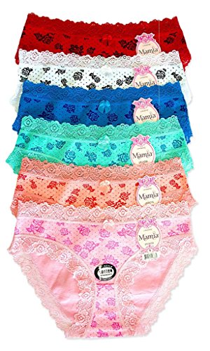 Mamia White Apparel Women Cotton Bikini Panties - Pack of 6 (Various Styles)