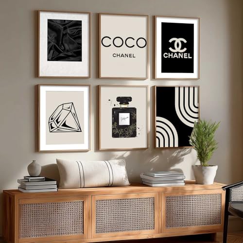 Image of kotart - Fashion Brand Coco Poster with Frame for Bedroom Living Room | Salon Wall Decor (14X20 Inch, B) Pack of 6