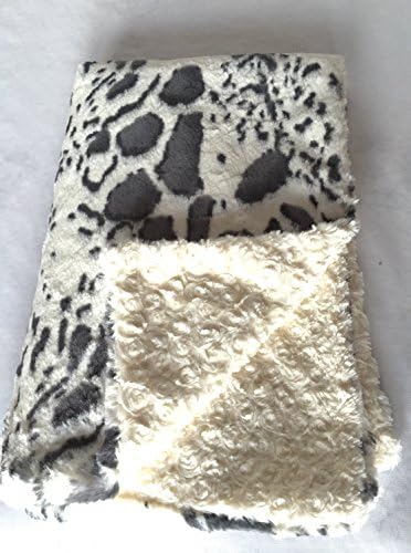 GoodDogBeds Baabaa Dog Blanket Grey & White Bunny Faux Fur, 15" x 18", Grey/White