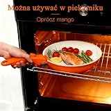 zestaw naczyń z powłoką nieprzywierającą GiPP 11 sztuk z wyjmowanym uchwytem, które można ustawiać jedno na drugim, pasujące do wszystkich rodzajów kuchenek, pomarańczowy gradient
