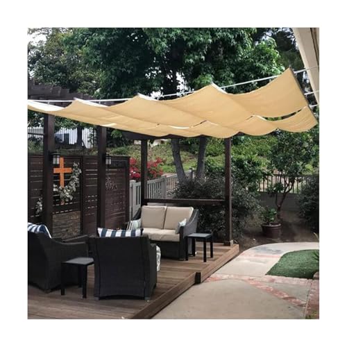 Wave - Toldo retráctil para grandes espacios al aire libre, pérgola, toldos y parasoles para hoteles, mercados, jardines y pabellones, 1,1 x 6 m