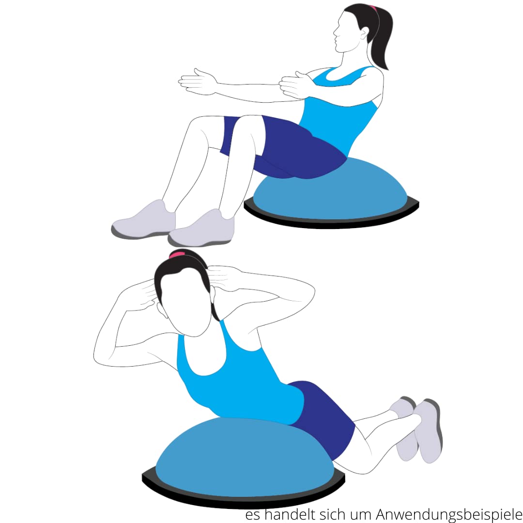 ATC Handels GmbH Balance Board Ball con fasce di resistenza e pompa, per fitness, yoga, ginnastica, fisioterapia o riabilitazione