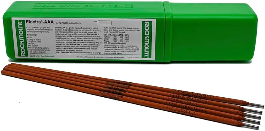 Rockmount Electra AAA Welding Electrode: 1/8" Dia., Arc Gouging, Cutting, And Piercing - 1 lbs