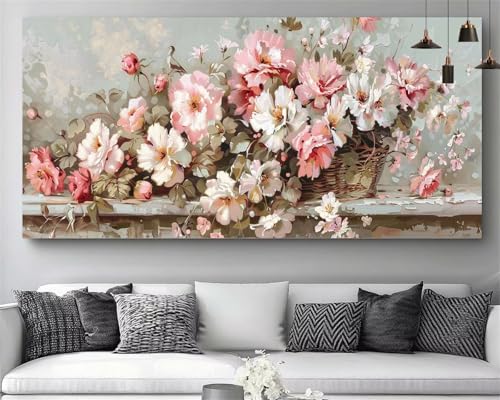 Broderie Diamant Fleur Kit Complet 50x100 : Cadeau Créatif Idéal Débutant