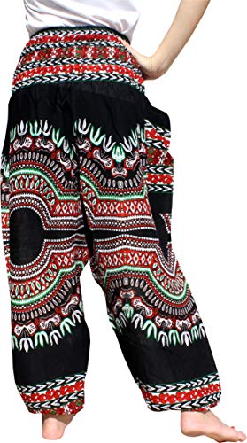 RaanPahMuang Smocked Waist Harem Baggy Pants, Women, Rayon Elephant Boho Yoga2