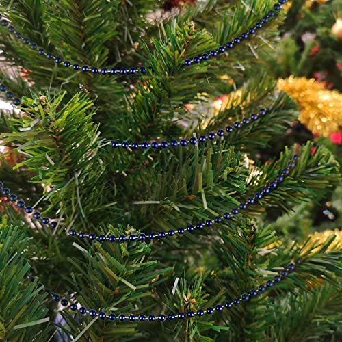 50 Feet Christmas Tree Beads Artificial Pearls Beads Garland Plastic Beads Roll For St. Patrick's Day Wedding Diy Decoration Supplies (Blue) #TOP5