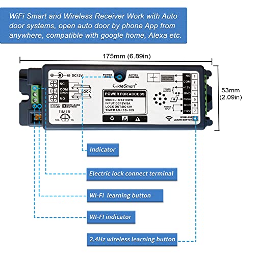 Olideauto-Door-Entry-Locking-SystemCompatible-with-AlexaGooglePhone-AppHand-Free-Door-Access-Control-KitSmart-WiFi-Built-in-ReceiverElectric-StrikeTouchless-Wave-Hand-SensorFoB-Keys