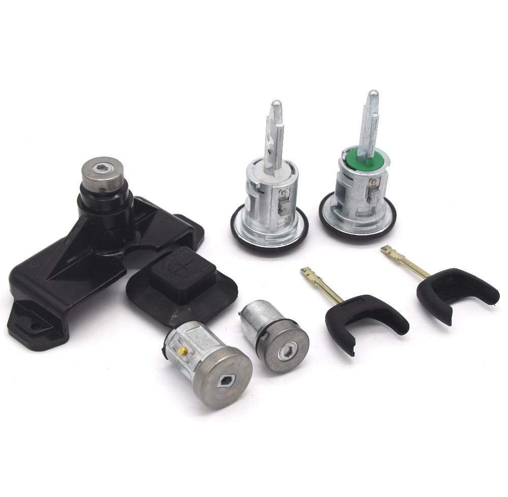 Juego De Barriles De Cerradura De Puerta De Coche, Barril De Cerradura De Puerta Delantera Derecha De Coche Con 2 Llaves Aptas Para Ford Transit MK6 2000‑2016