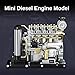 SainSmart Teching Mini Diesel Engine Build Kit, Model Engine Kit for Adults - Assemble Precision Metal Motor with Kids, DIY STEM Educational Toy with Working Parts, 1:10 Full Metal, 300+ Pcs
