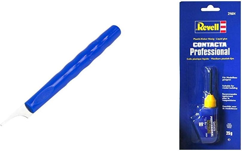 Modelcraft Mouldline Remover and Cleaning Tool for Modelling & Revell Contacta Liquid Glue with Professional Needle Applicator
