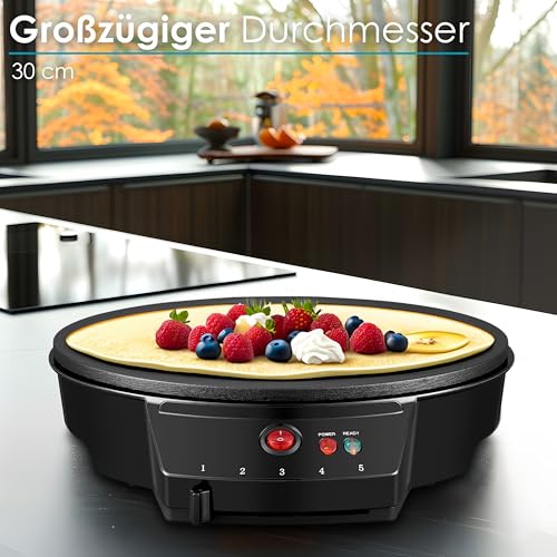 Crepes Maker Cool-Touch-Griff 30 cm Durchmesser Antihaftbeschichtung Crepes Maschine Crepesmaker Galettes Crepes Pfanne Creperie 1000 Watt – Bild 6