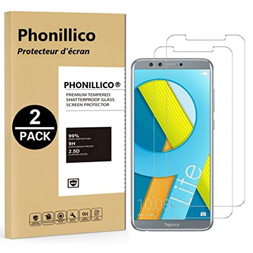 PHONILLICO [Pack de 2] Verre Trempe pour Huawei Honor 9 Lite - Film Protection Ecran Verre Trempe [Lot de 2] Vitre Ecran Protecteur Anti Rayure sans Bulle dAir Dureté 9H Ultra Mince Transparent