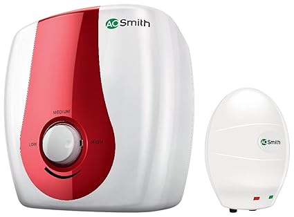 AO Smith Ews-3 Glass Lined 3 Litre 3Kw Instant Wall Mounted Water Heater(Geyser) White Body-8 Bar Pressure Rating&Sgs-Green-006 Storage 6 Litre Vertical Water Heater(Geyser) White Express Heat 5 Star