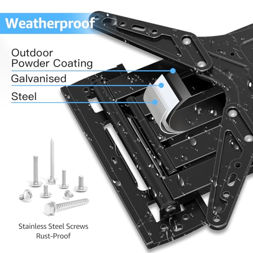 MOUNTUP Outdoor Long Arm TV Wall Mount for 26 - Additional View