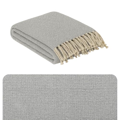 Marrakesch Decke Tagesdecke aus Baumwolle 125x150 cm klein | Sofadecke Überwurf für Couch & Sofa | Kuscheldecke Bettdecke im Wohnzimmer Schlafzimmer...